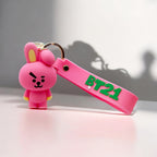 BTS Silicon Rubber L size with wristlet Keychain