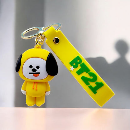 BTS Silicon Rubber L size with wristlet Keychain