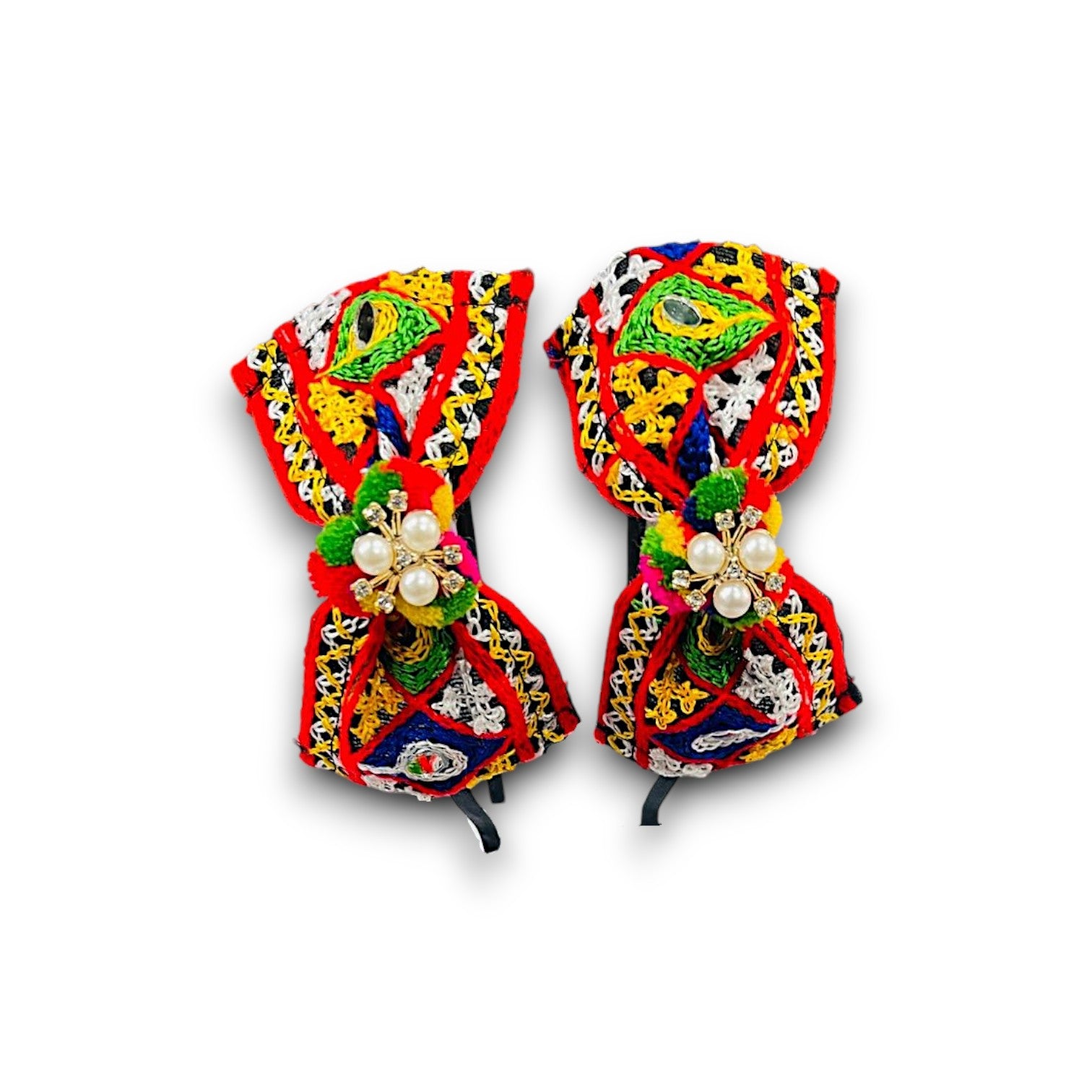 Handmade Gujarati Embroidered Bow Hairband