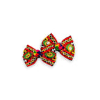 Small Embroidered Bow Hair Clip