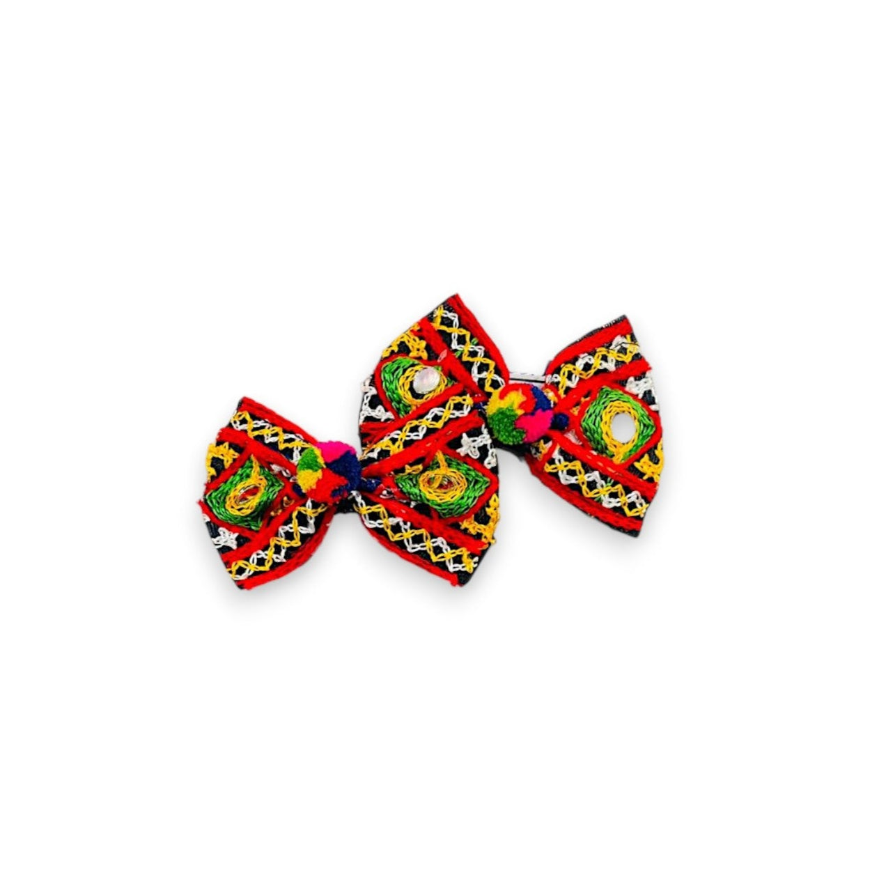 Small Embroidered Bow Hair Clip